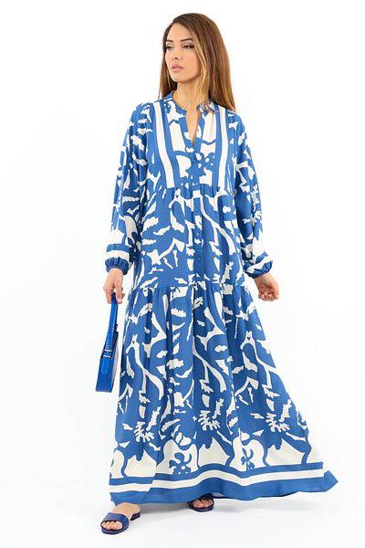 Ritnice Prive Sorrento 100% Viscose Maxi Length Blue Long Dress