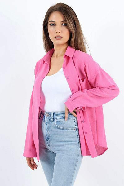 Ritnice Cămașă de in Well Pink de damă