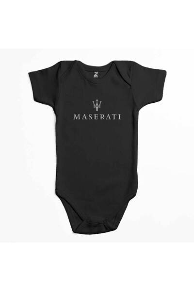 CrowsGate Maserati Logo Black Color Baby Body Bodysuit