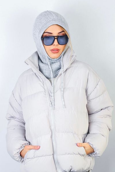 Ritnice Balaclava Gri din snur pentru femei Beretă/Șapcă