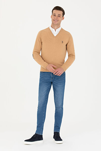 U.S. Polo Assn. Мъжки меланжиран пуловер Basic 50269006 -Vr123