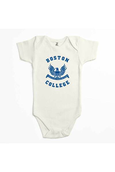CrowsGate Boston College Logo Ecru Color Baby Bodysuit
