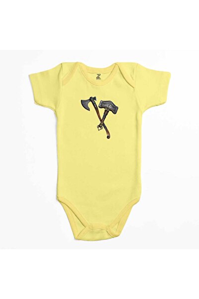 CrowsGate God of War Ragnarok Kratos Weapon Yellow Color Baby Bodysuit