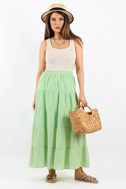 Ritnice Fusta lungă pentru femei Rita Cotton Green