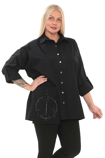 Lady Majestic Cămașă pentru femei de mărime mare din bumbac de prima calitate