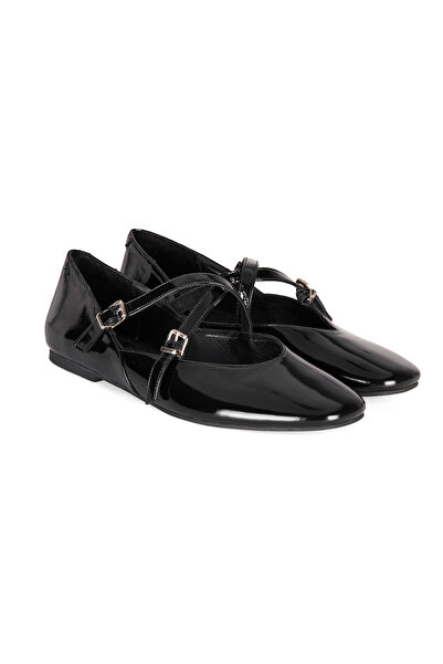 Desa Women's Black Mary Jane Leather Casual Shoes