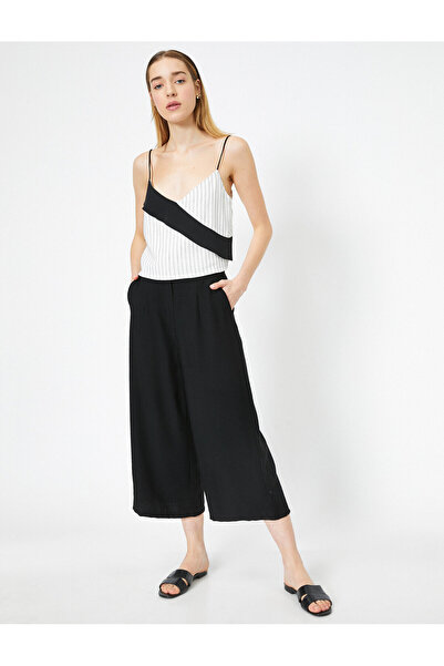 Koton Κανονικό παντελόνι Culotte από καμβά μέσης