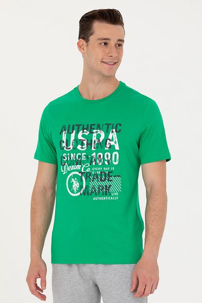 U.S. Polo Assn. Ανδρικό πράσινο μπλουζάκι 50263282 -VR054