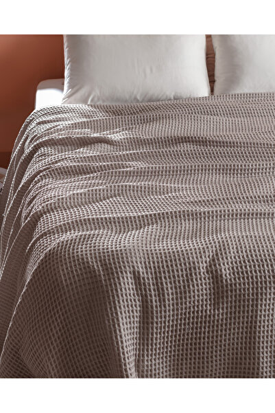 Madame Coco Avril Çift Kişilik Pamuklu Ecocell Düz Pike - Soft Mürdüm