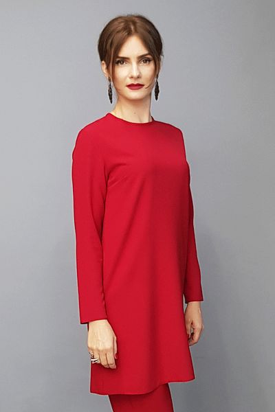 ÖNDER ÖZSOY O-Neck Long Sleeve Blouse - Red