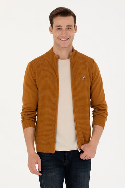 U.S. Polo Assn. Ανδρική ζακέτα πλεκτά σε χρώμα καρύδας - 50268938 -VR153