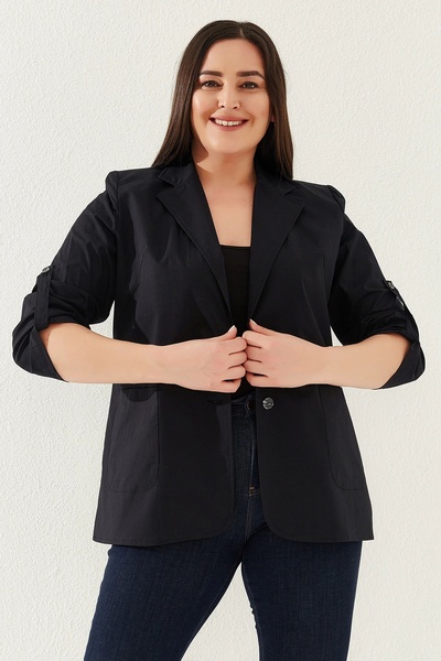 Lady Majestic %100 Cotton Büyük Beden Ceket