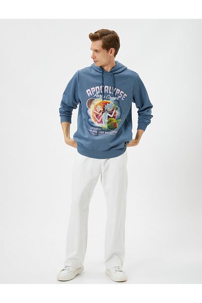 Koton Rick And Morty Sweatshirt Raised Licensed Printed