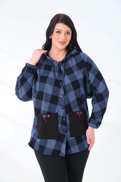 Lady Majestic Poncho de damă, cu glugă în carouri, cu buzunare