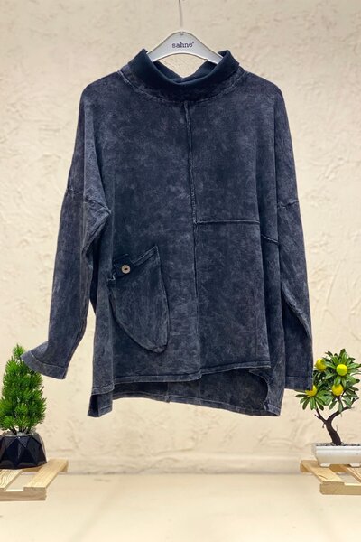 sahnemoda Однобортний светр з відкладним коміром, що прається