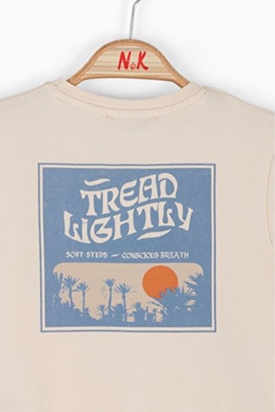 nk kids 46615-Soft T-Shirt Cream/Dark Blue 1/4