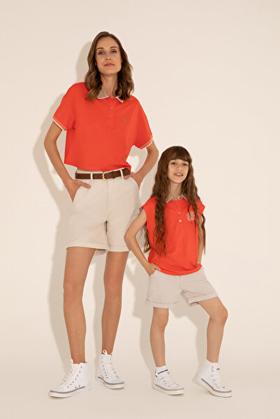 U.S. Polo Assn. Devojčice bež tkane šortseve 50268087-VR011