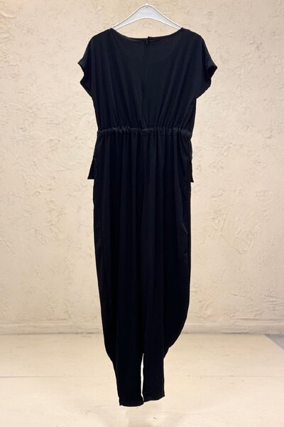 sahnemoda combed cotton Jumpsuit with Waist Lace and Pocket cover