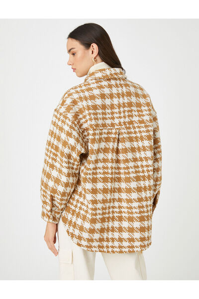 Koton Піджак з твідової сорочки великого розміру на ґудзиках