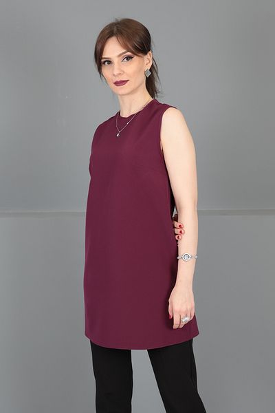 ÖNDER ÖZSOY O-Neck Sleeveless Blouse- Plum