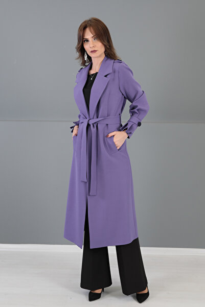 ÖNDER ÖZSOY Apoletli Trenç-Lila