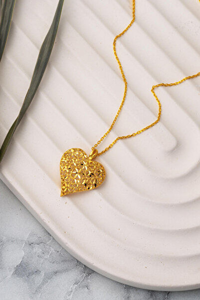 Bilezikci 22 Ayar Kolye Yaşam Çiçeği Kalpli Altın