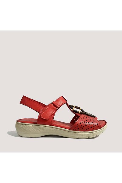 Bulldozer 231635 Women's Red Leather Sandals - 40