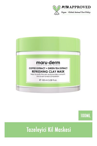 Maru.Derm Clay Mask| Coffee Extract + Green Tea Extract Refreshing Clay Mask 100 ML| All Skin Types| Vegan