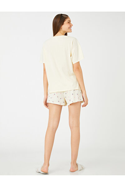 Koton Shorts-Pyjama-Set mit kurzen Ärmeln, bedruckt