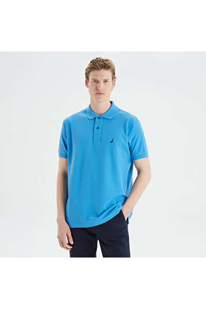 Nautica Erkek Mavi Classic Fit Kısa Kollu Polo Yaka T-Shirt