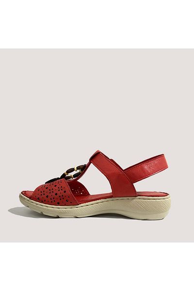 Bulldozer 231635 Women's Red Leather Sandals - 40
