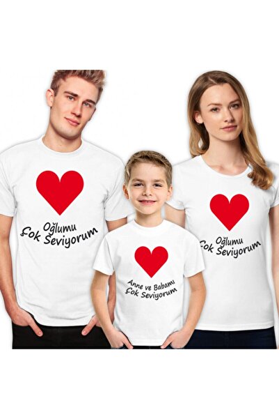 gold fotoğrafçılık 3lü Aile Tişört Kızımı Ve Anne Babamı Çok Seviyorum