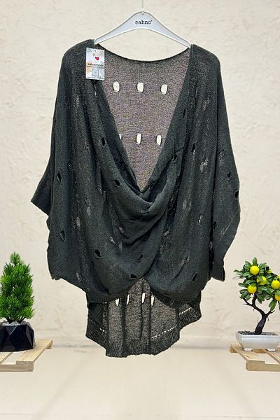 sahnemoda Openwork Lace Collar Mercerized Blouse