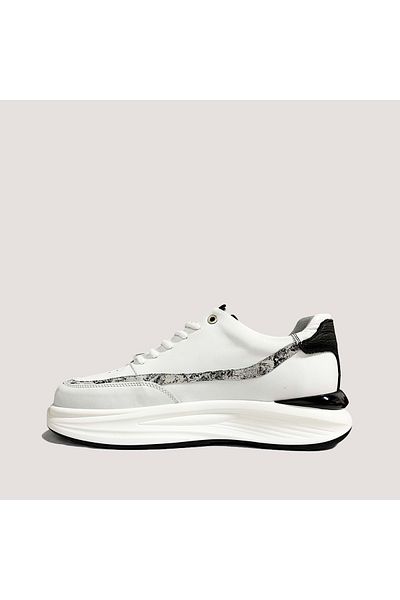 LUCIANO BELLINI 3504 Pantofi casual din piele albă pentru bărbați - 40