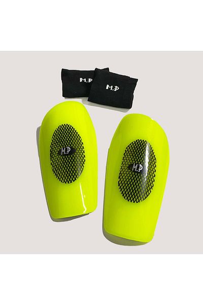 M.P. Unisex Green Football Kick Pad - 19 Cm, with Socks, 40-44