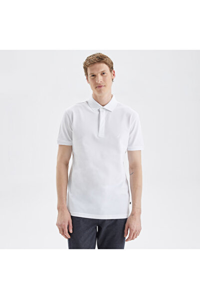 Nautica Erkek Beyaz Slim Fit Kısa Kollu Polo Yaka T-Shirt
