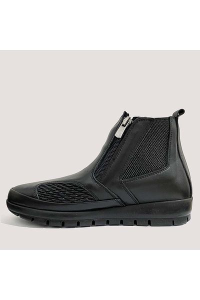 Bulldozer 240701 special leather zippered women's boot for foot protrusion - black - 41 - rmy00583-13223