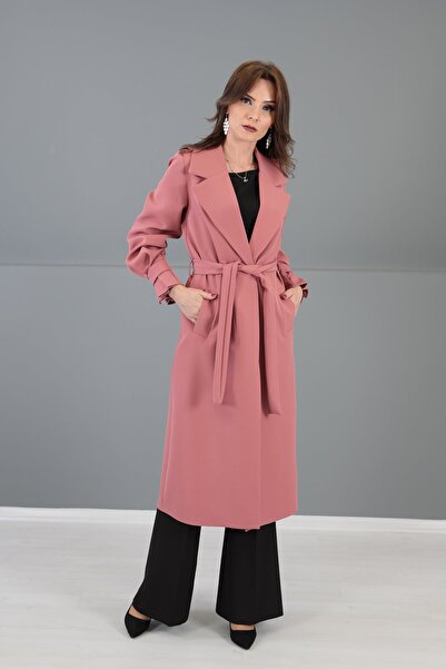 ÖNDER ÖZSOY Apoletli Trenç-Gül Kurusu