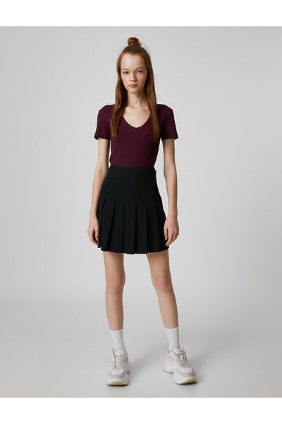 Koton Basic Cotton T-Shirt V-Neck Short Sleeve