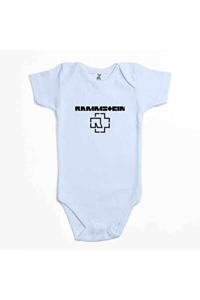 CrowsGate Rammstein Logo 5 Blue Color Baby Bodysuit