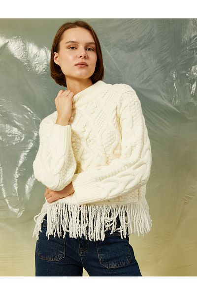 Koton Tassel Detailed Knitted Sweater