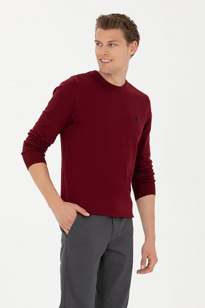 U.S. Polo Assn. Men's Burgundy Basic Sweater 50269005 -Vr014