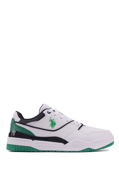 U.S. Polo Assn. Casual Lace-Up Sneaker White Green Sports Shoes
