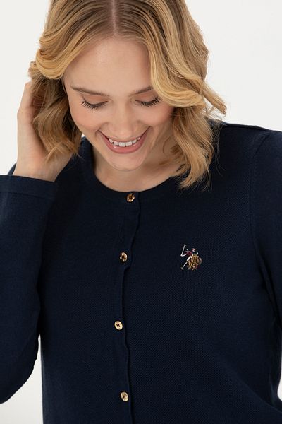 U.S. Polo Assn. Γυναικεία Ζακέτα Πλεκτά Navy Blue Basic 50269008-VR033