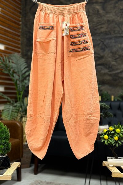 sahnemoda Pantaloni de in brodat V-Cut - buzunare cu detaliu cusaturi