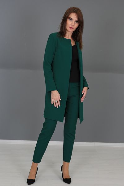 ÖNDER ÖZSOY Straight Jacket & Tube Leg Trousers Set-green