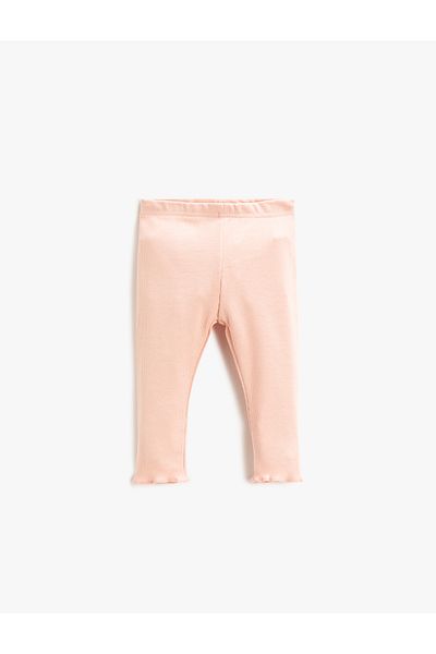 Koton Basic-Leggings aus gerippter Baumwolle mit elastischem Bund