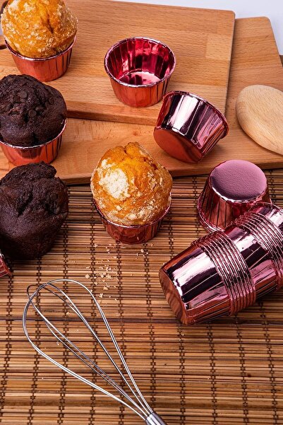 Genel Markalar Kağıt Muffin Kek Ve Sufle Kapsülü Metalik Rose Gold 10'lu