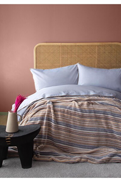 Apricitas HOME طقم غطاء لحاف أسفل السرير باللون الرمادي الليزباني - أسفل السرير