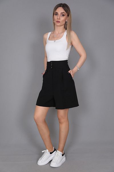 ÖNDER ÖZSOY High Waist Skirt Shorts-black